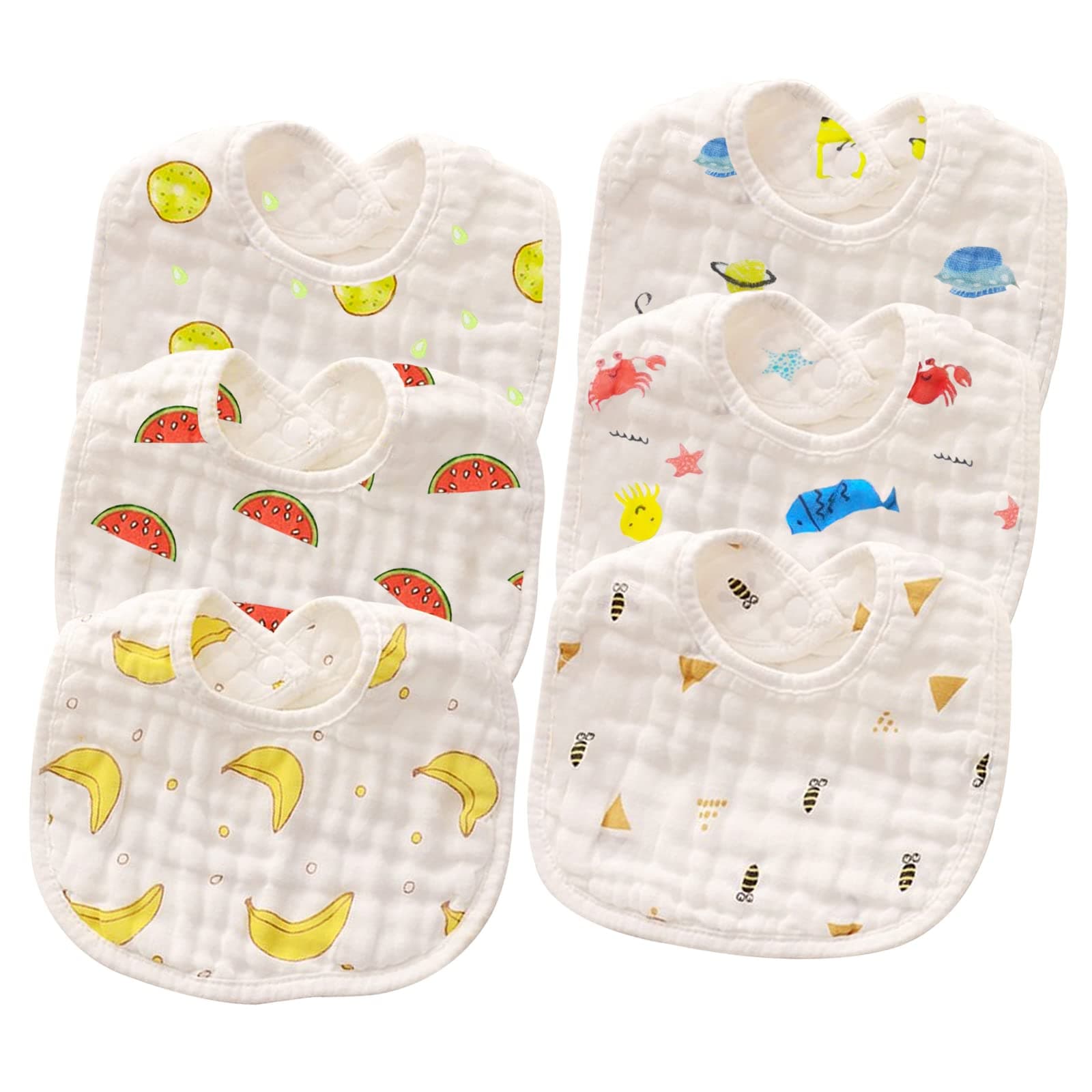 Muslin Bibs, Baby Bandana Drool Bibs for Boys Girls Newborn Infant for Drooling and Teething,100% Organic Cotton