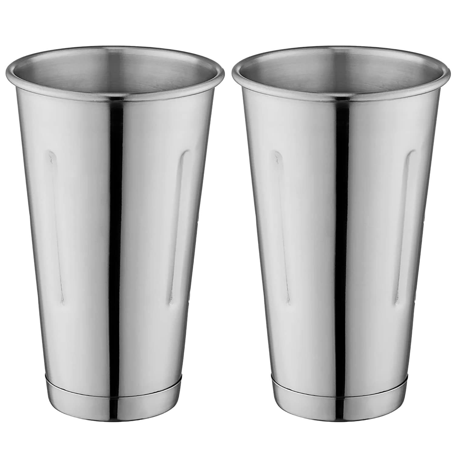 Metal Magery Stainless Steel Milkshake Cups Immersion Hand Blender Malt Cup 30 oz Set of 2