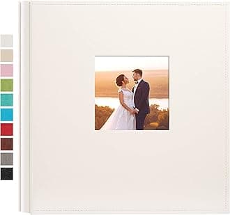 potricher Photo Album 4x6 600 Photos Leather Cover Large Capacity Picture Albums with 600 Horizontal and Vertical Pockets for Family Wedding Anniversary and Baby (White)
