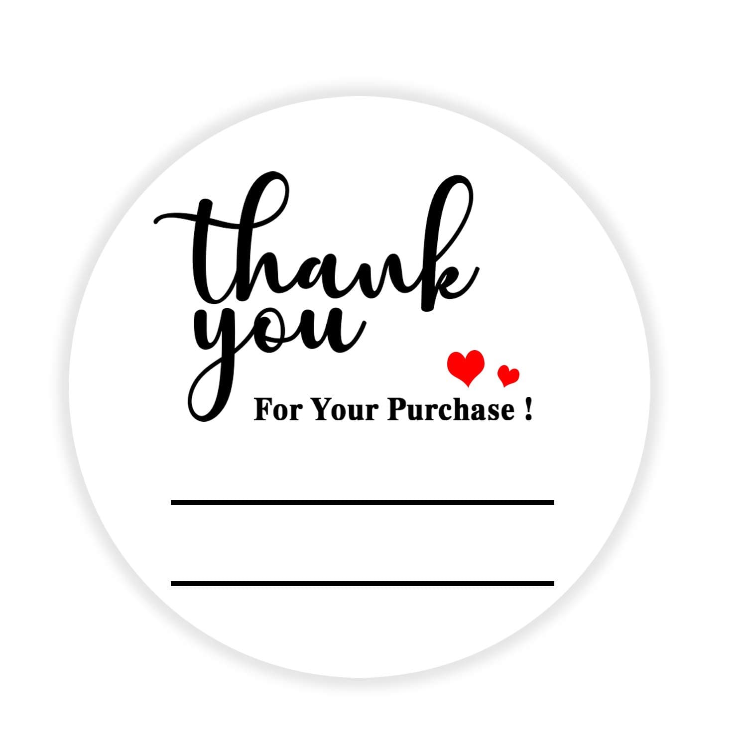 500 Pcs Thank You for Your Purchase Stickers,2 Inches Thank You Labels with Lines,Writable Stickers for Business,Bakery,Cafe,Boutiques,Packaging