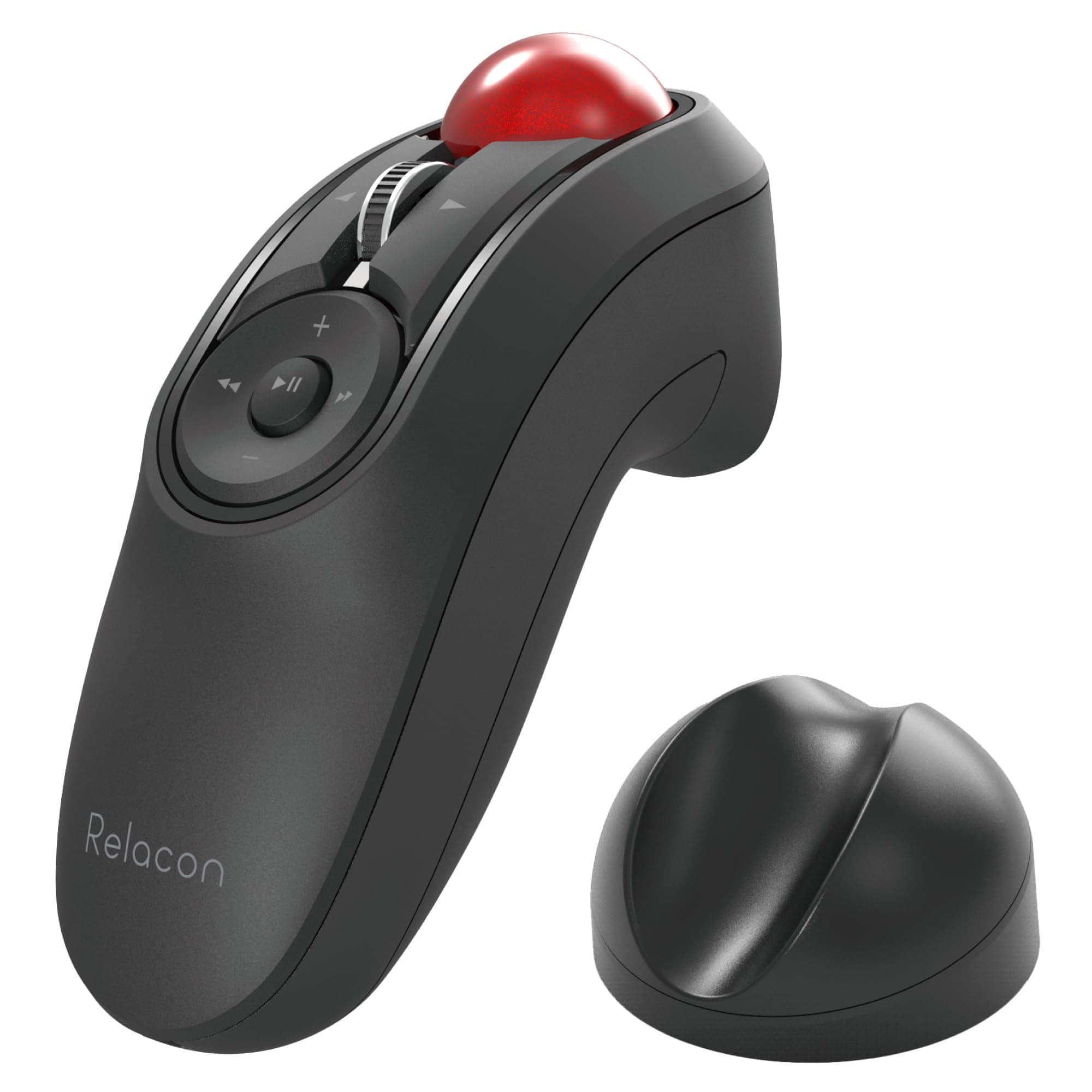 Relacon Handheld Trackball Pointer, Ergonomic Thumb Mouse for Right or Left Hand, Bluetooth, 10 Buttons for TV, Presentation, Game, PC & MAC