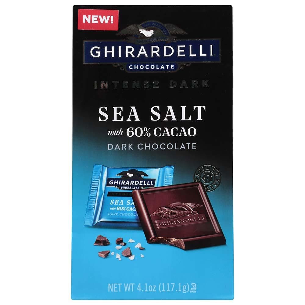 GHIRARDELLI Intense Dark Chocolate Squares, Sea Salt 60%(Pack of 2)