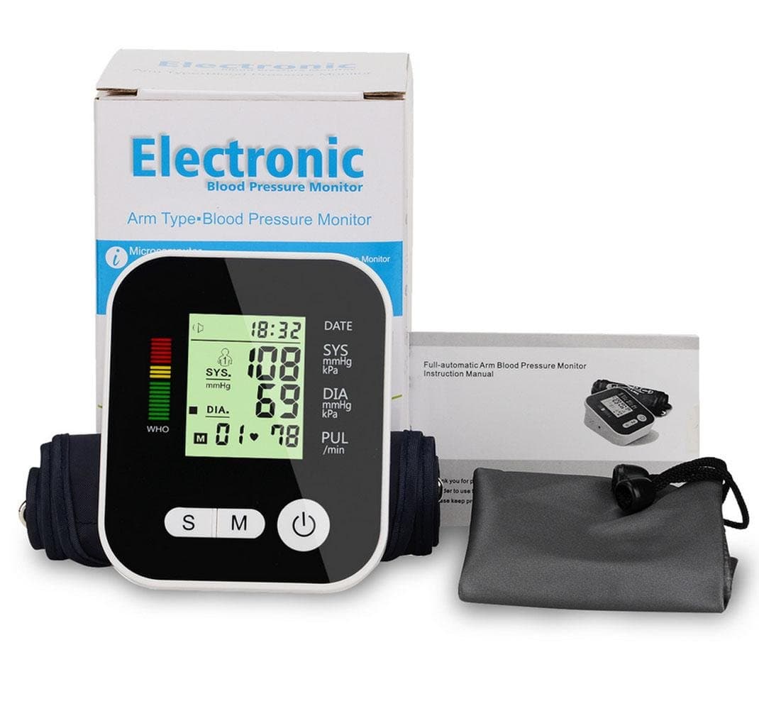 Upper Arm Type Automatic Electronic Blood Pressure Monitor Household Intelligent Real Voice Electronic Measuring Instruments Accuracy to Medical Grade Meter Home Portable Rechargeable Sphygmomanomete