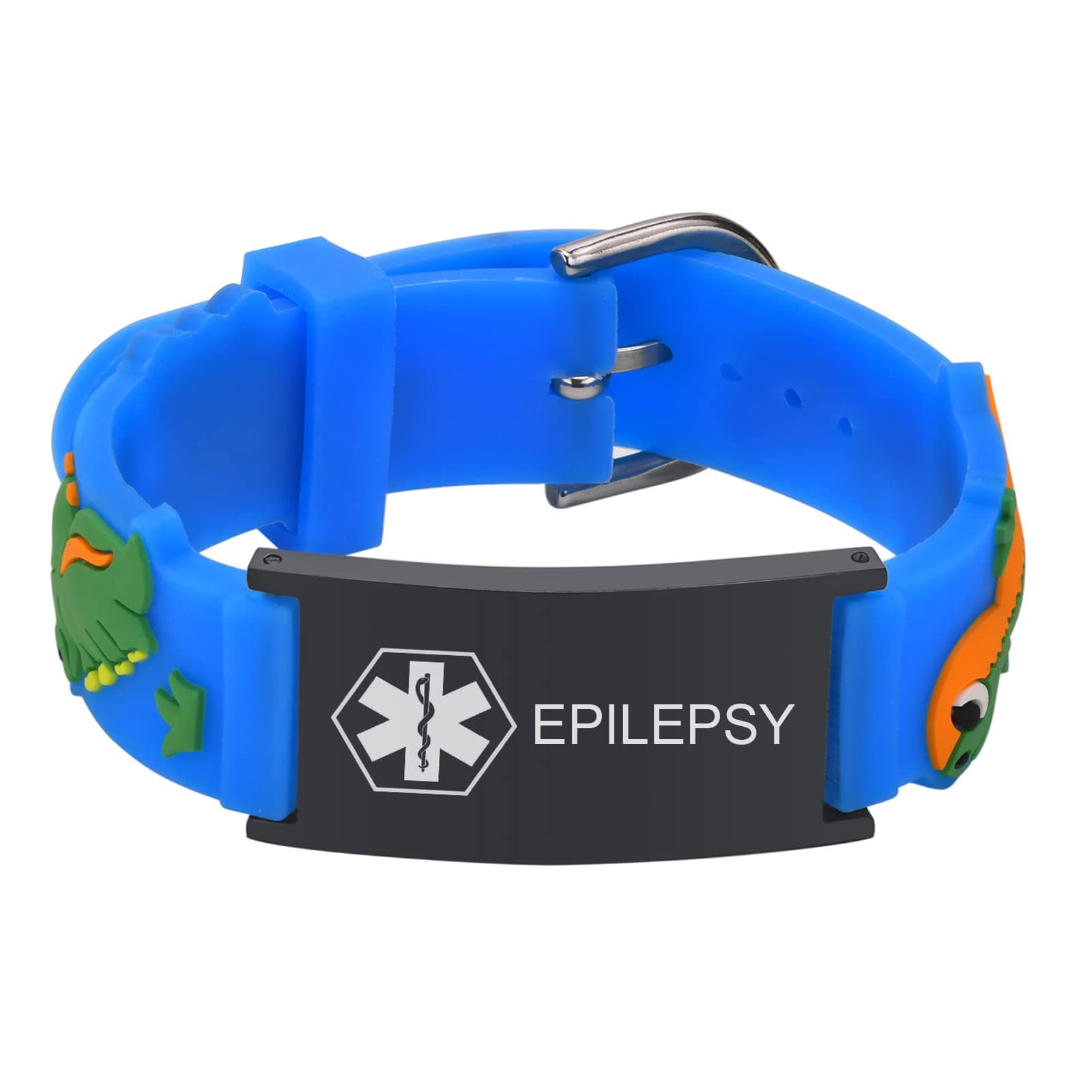 Kids Personalized Medical ID Bracelet-Silicone Autism Allergy Seizure Cute ID Wristband with Medical Alert Badge for Kids Toddler Children in Case of Emergency Bracelets if Lost (5.1''-6.5'')