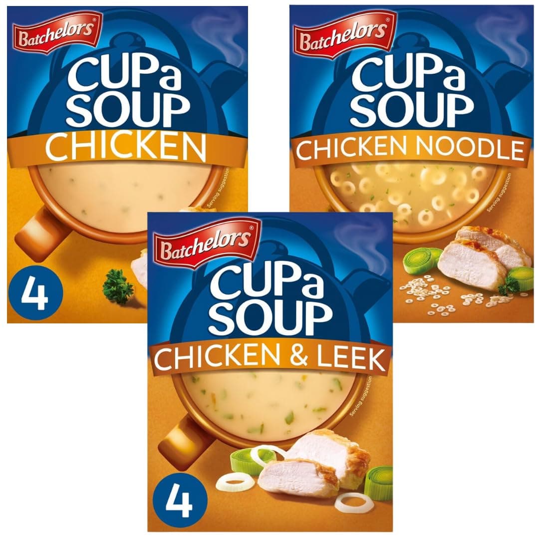 Cup A Soup Bundle with Batchelors Special Chicken Noodle 94g, Chicken & Leek 86g and Chicken 81g (3 Pack)