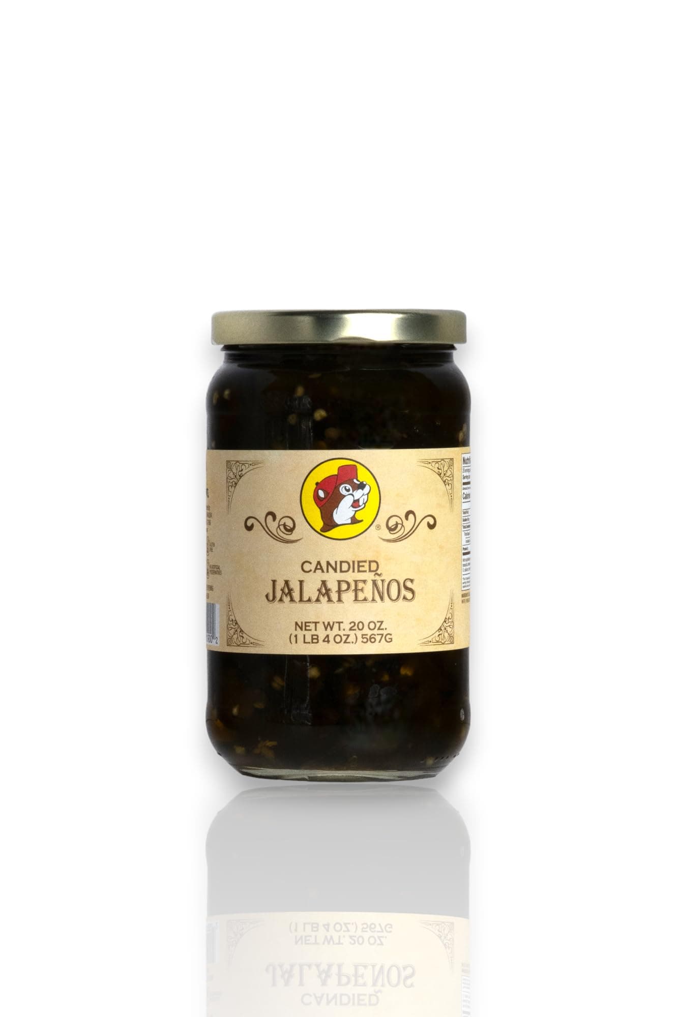 Buc-ees Candied Jalapenos in a Resealable Jar, Gluten Free, 20 Ounces