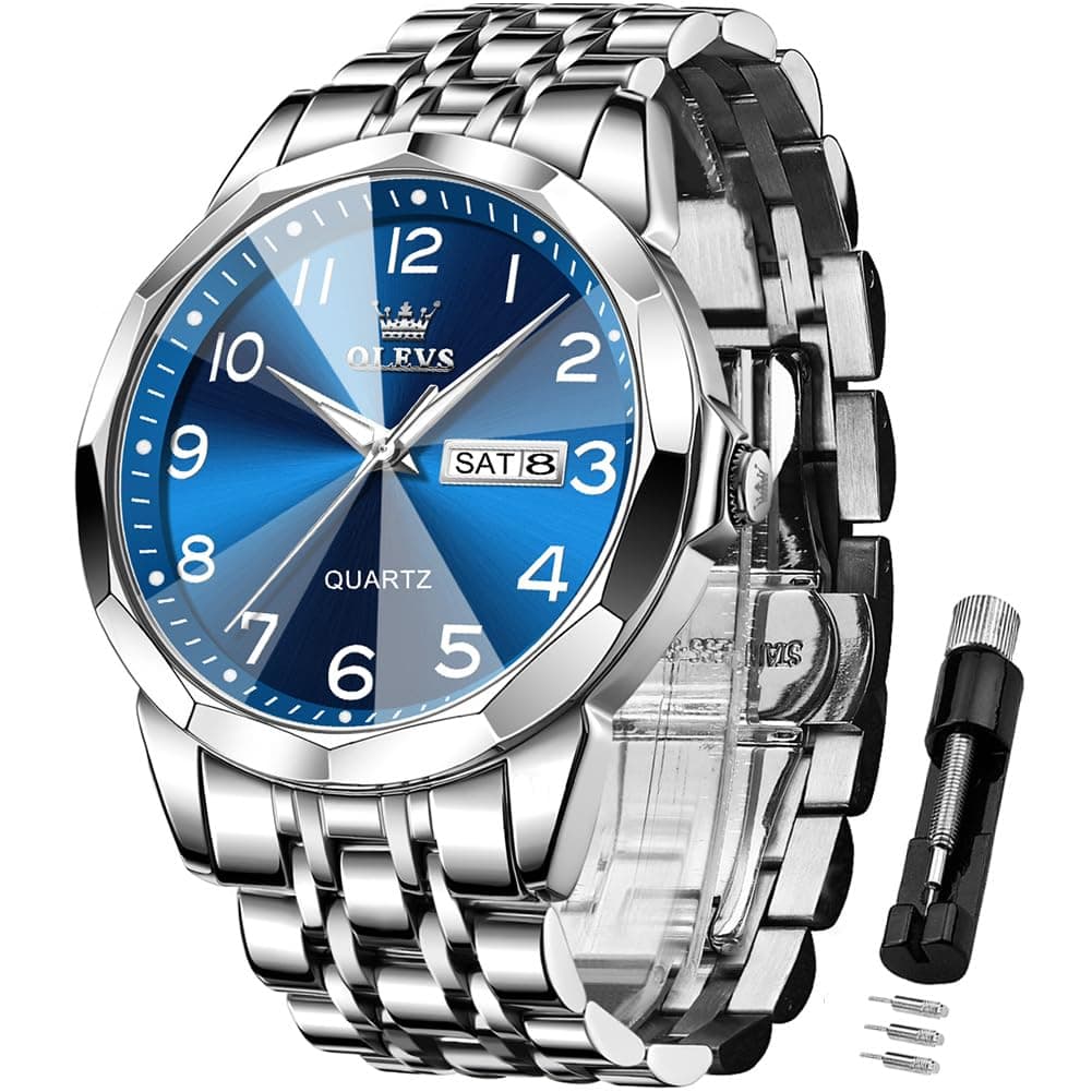 - Watch for Men Simple Business Dress Analog Stainless Steel Waterproof Luminous Date Easy Read Men Wrsit Watch