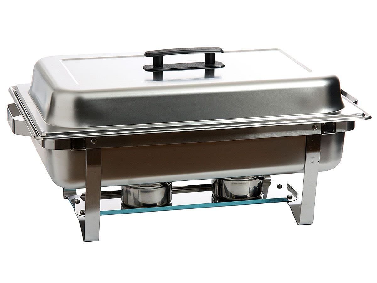 Bioexcel 8 Qt Stainless Steel Chafer Set -Full size with Chafer Stand Folding Frame and Fuel Holders