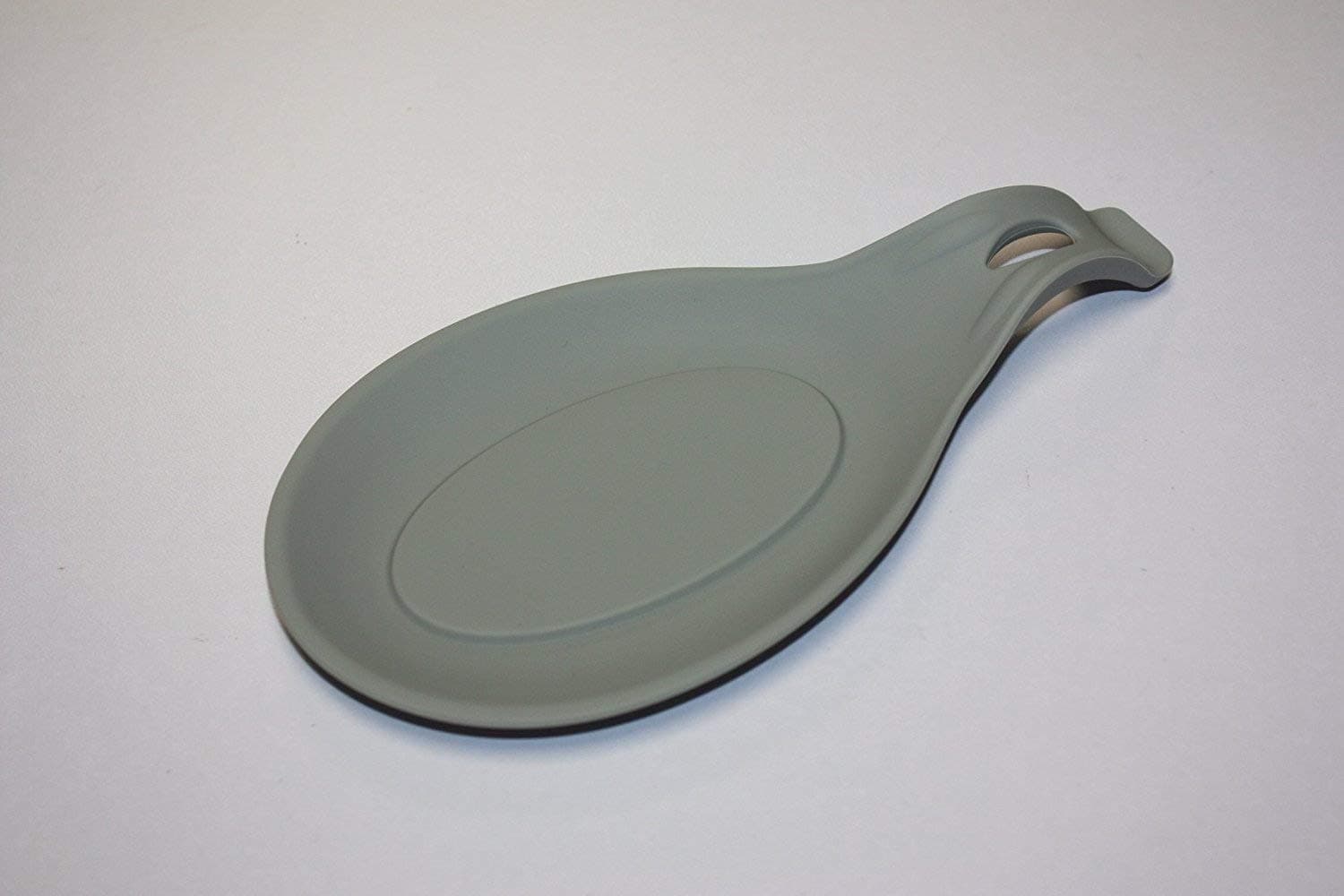 Silicone Spoon Rest Heat Resistant Teabag Tidy Holder Cooking Utensil Dish (Grey)