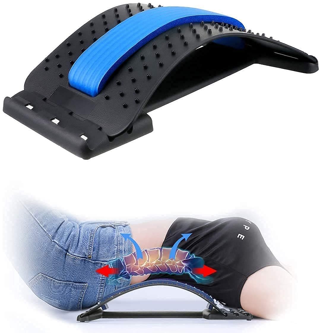 EKIN Spinal Curve Back Relaxation Device, Back Pain Relief Product Back Stretcher, Multi-Level Lumbar Region Back Support for Lower & Upper Muscle Pain Relief, Back Massager for Bed Chair & Car