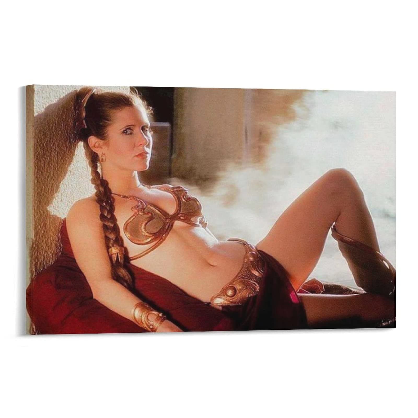 HAOMEI Carrie Fisher Princess Leia Slave Outfit Poster Gifts Canvas Painting Poster Wall Art Decorative Picture Prints Modern Decor framed-unframed 12x18inch(30x45cm)