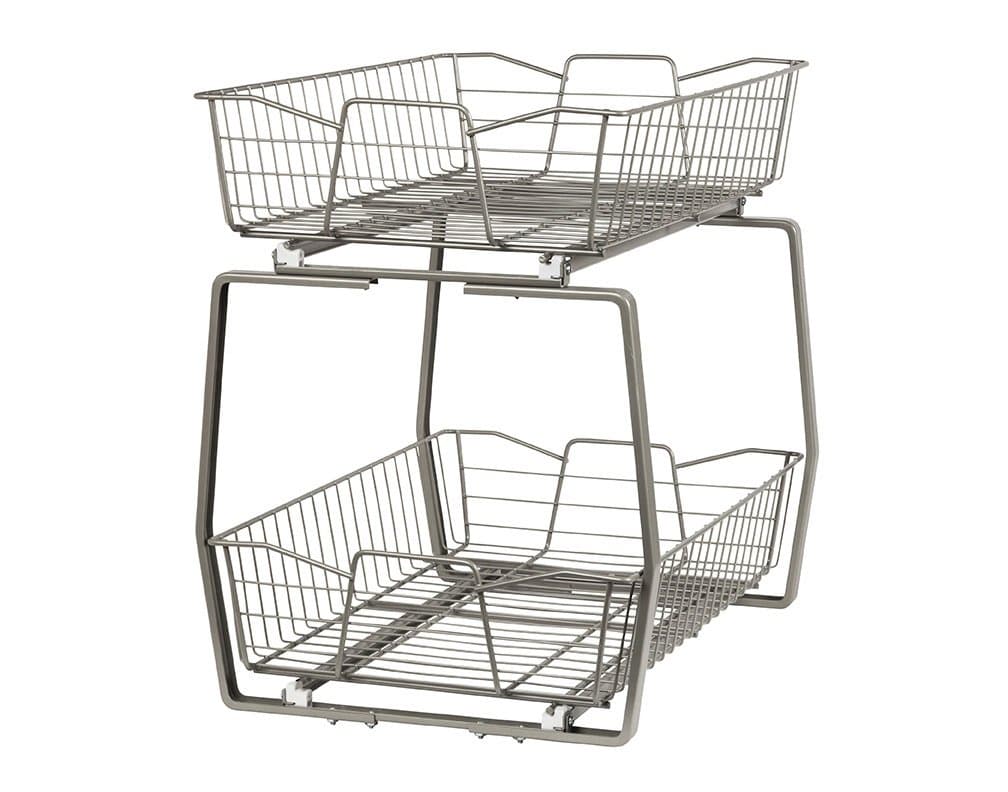 14-Inch Two Tier, Nickel : ClosetMaid 3089 2 Tier 14-Inch Kitchen Cabinet Organizer, Nickel