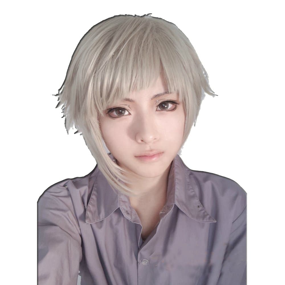 Curly High Temperature Fiber Men and Women for Male Party Halloween Dark Brown Short Cosplay Wigs Synthetic (Nakajima Atsushi)