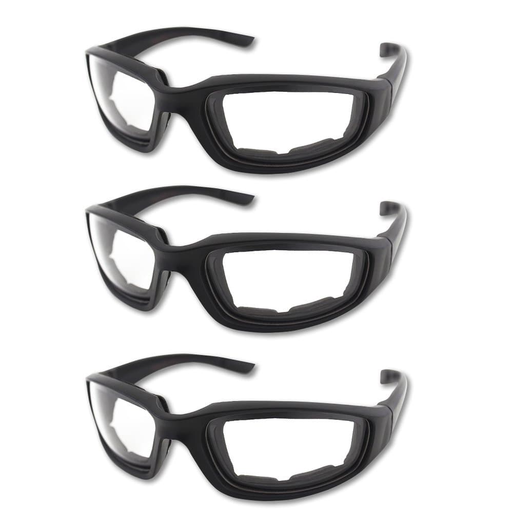 3 Pair Motorcycle Riding Glasses Padding Goggles UV Protection Dustproof WindproofMotorcycle Sunglasses with Clear Lens for Outdoor sports Actives