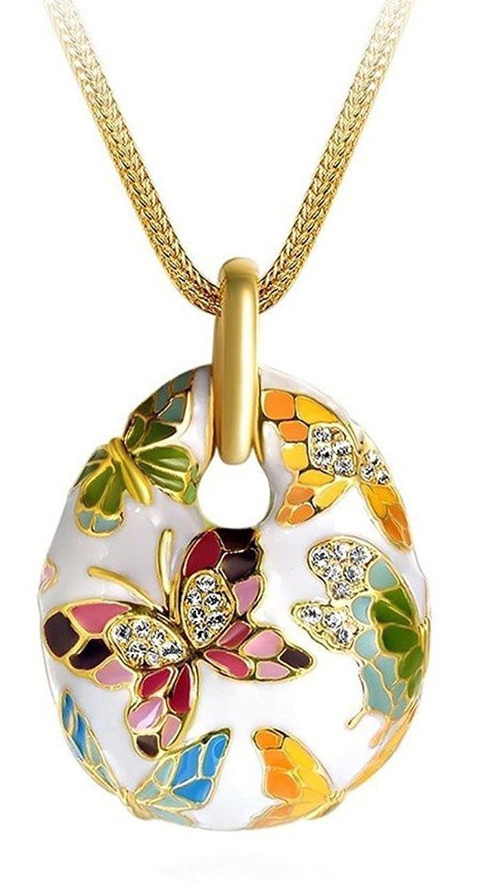 - Jewellery Sets for Women Enamel Necklace Pendant Jewellery set with Earrings For Girls/Women