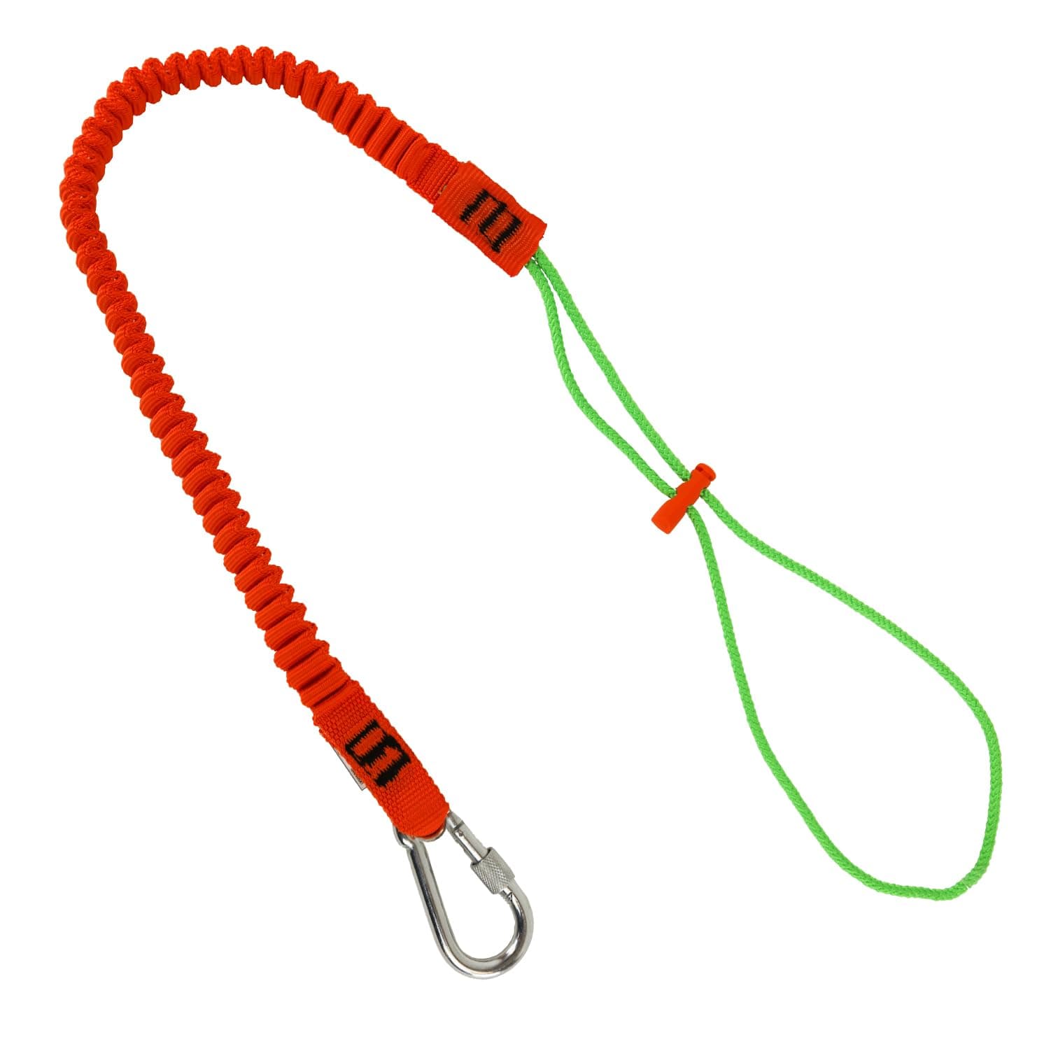 Tool Tether Lanyard with Carabiner Attachment, 53" Expansion, Adjustable Loop End