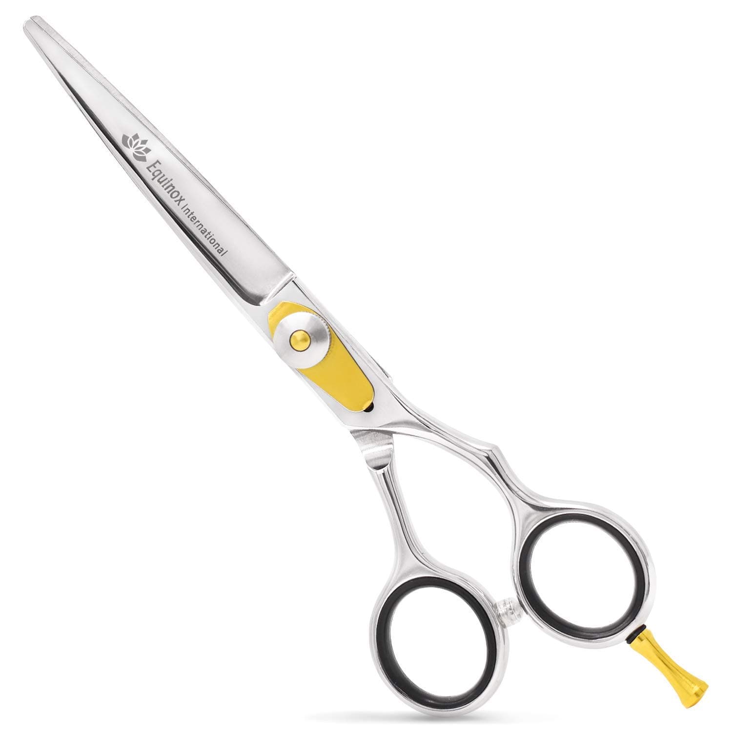 Equinox Professional Razor Edge Hair Cutting Scissors/Shears - (5.5") Finger Inserts and Adjustment Tension Screw, Hand-Sharpened Cutting Edges, 100% Stainless Steel
