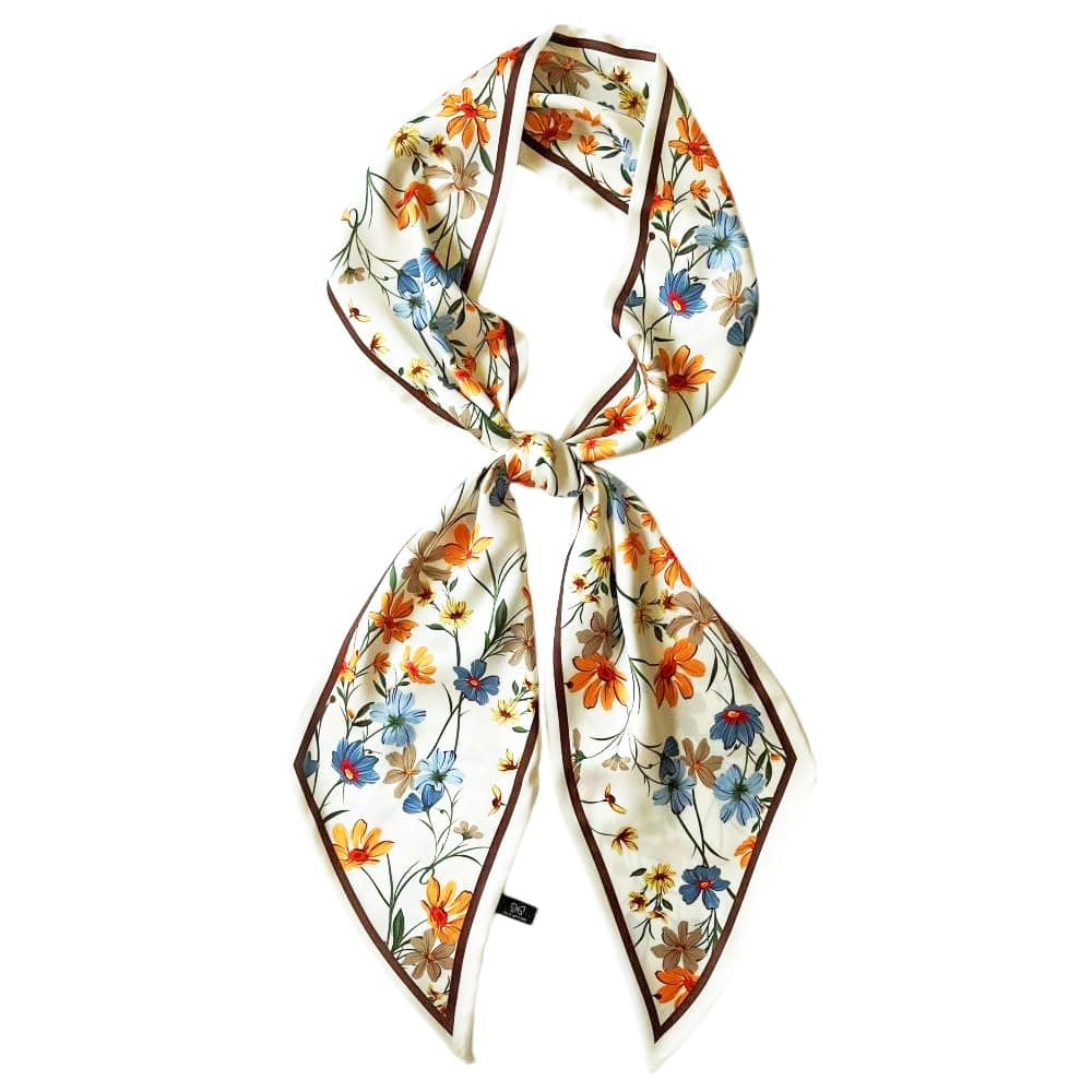 Silk Head Scarf for Hair Fashion Headwrap for Women Lightweight Neck Tie