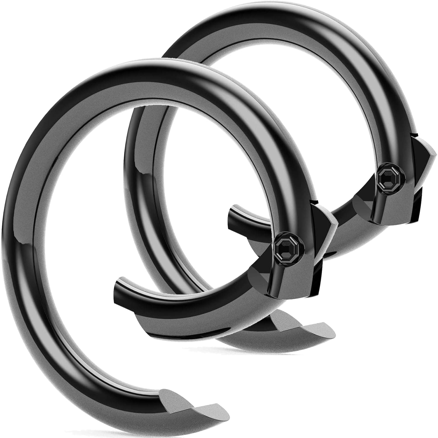 KeySmart Small Carabiner Clip for Keys, Key Ring Holder, Stainless Steel Key Rings Carabiners, Metal Clips, EDC Carabiner Keychain Clip, Key Chain Hooks, Key Carabiner for Keys, 2-Pack Key Clips