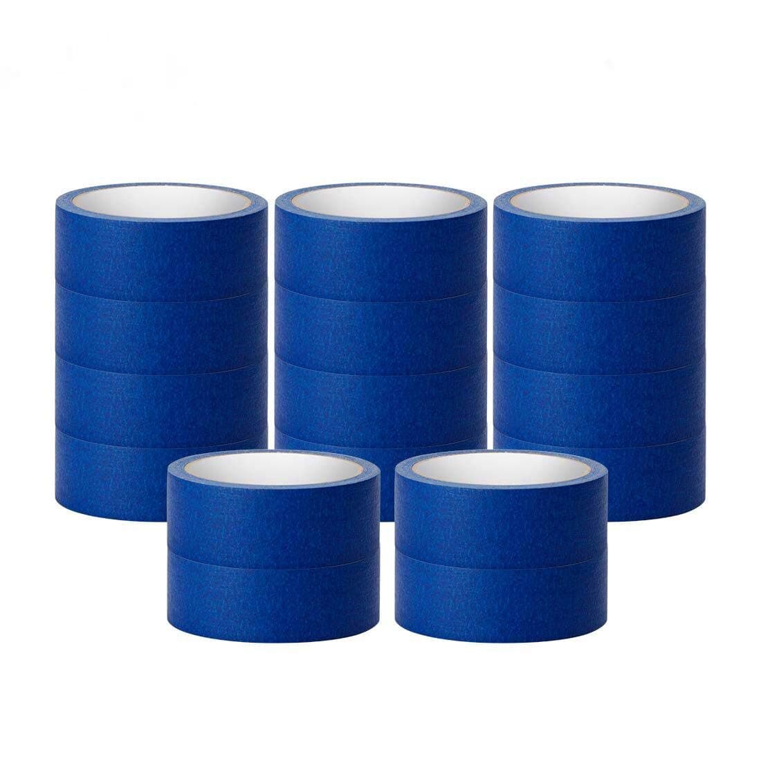 Blue Masking Tape, 16 Roll Multi Purpose Painter Tapes, 1.4 Inch/36 mm Wide,Medium Adhesive Masking Tape with No Residue Behind, 10 Yard/Roll