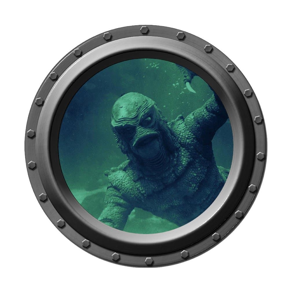 Creature from the Lagoon Watches You - Porthole Wall Decal