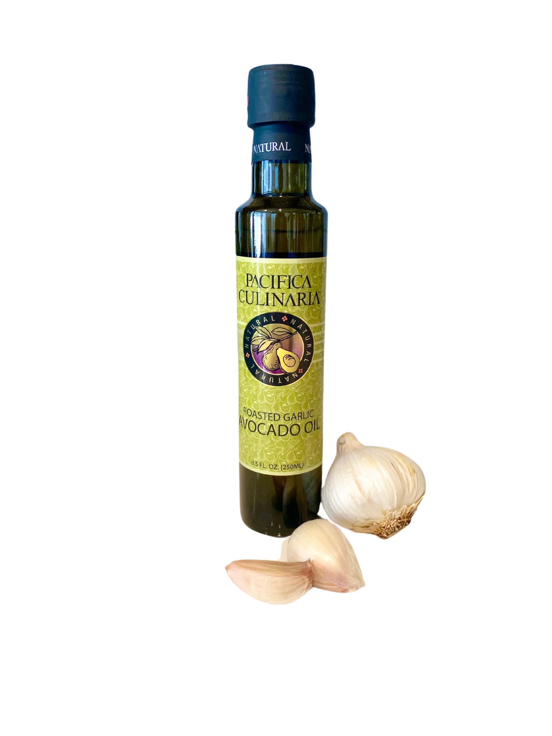 Pacifica Culinaria COLD PRESSED Extra Virgin Avocado Oil Made in USA 8.5 fl oz (250ml) Bottle (Pacifica Culinaria's Roasted Garlic Avocado Oil)