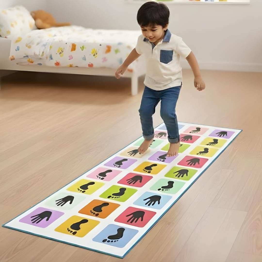 - Kids Mandi Hopscotch Game | Jumbo Kids Play Mat (40" x 108") | Kith-Kith, Stapu, Langdi, Ekka Dukka, Paandi, Kunte Bille | Unique Balancing Game | Large Size for 3 Years and up