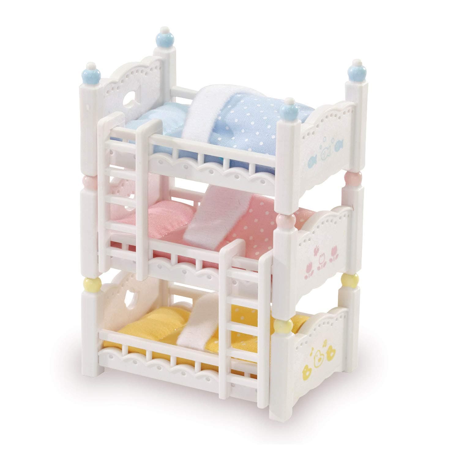 Calico Critters Triple Baby Bunk Beds - Dollhouse Furniture Set for Ages 3+