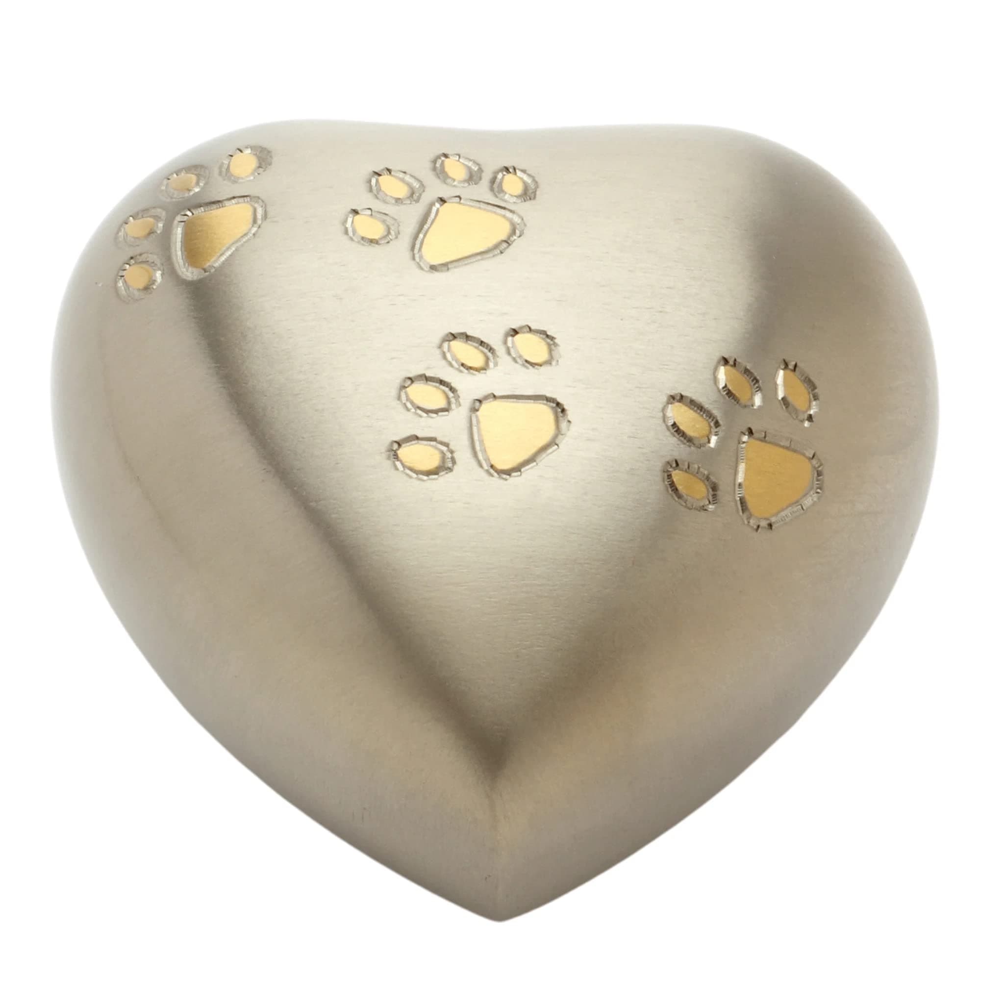 Urns UK Pet Cremation Memorial Heart Keepsake Urn Hertford, Pewter 3" Small