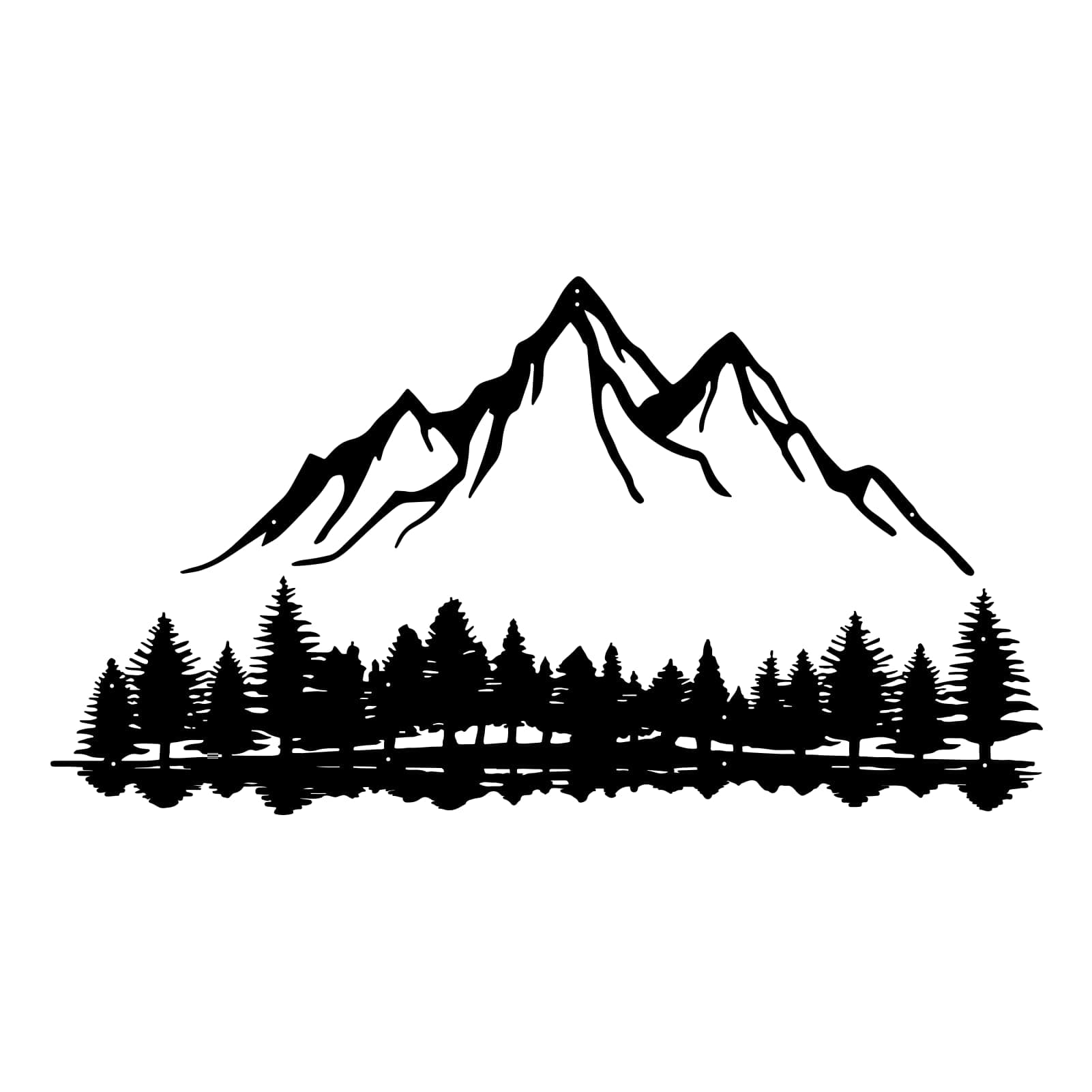 DUOOLN Mountain Scene Metal Wall Decor, Black Line Drawing Wall Art, Abstract Minimalist Rustic Nature Home Wall Art Sculpture for Adventure Wall Decor and Garden Home Decor Hanging (55 * 100CM)