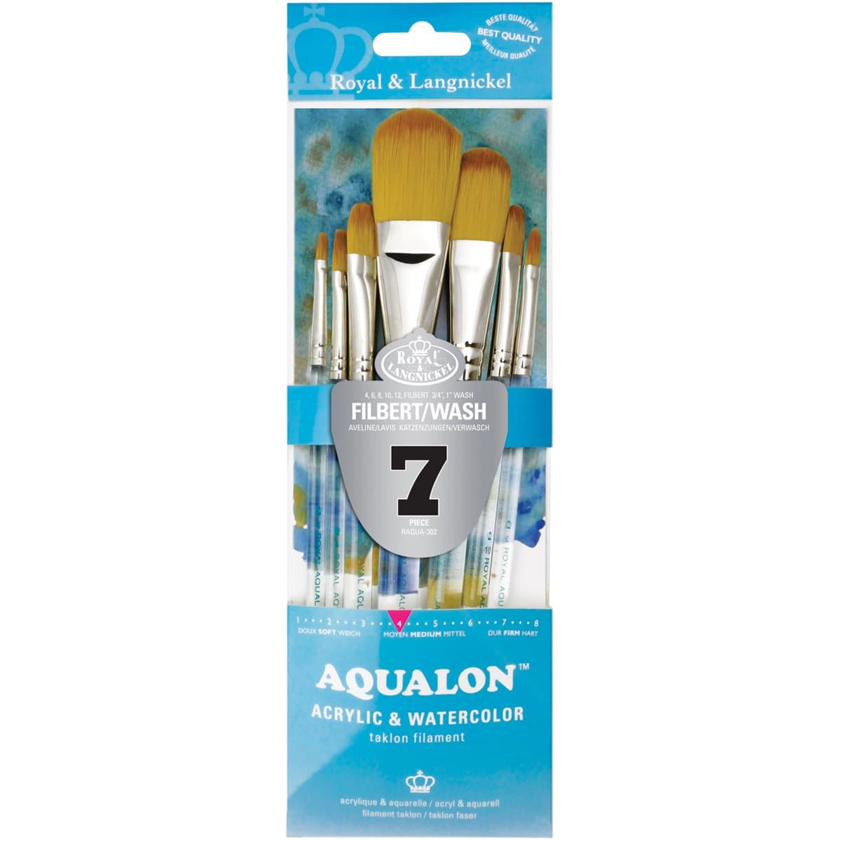 Aqualon 243921 Filbert Brush Set, 7/Pkg