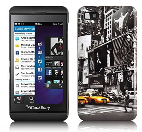 Cadorabo - Hard Case Back Cover for Blackberry Q10 – Bumper Protection Skin Design: NEW YORK CAB