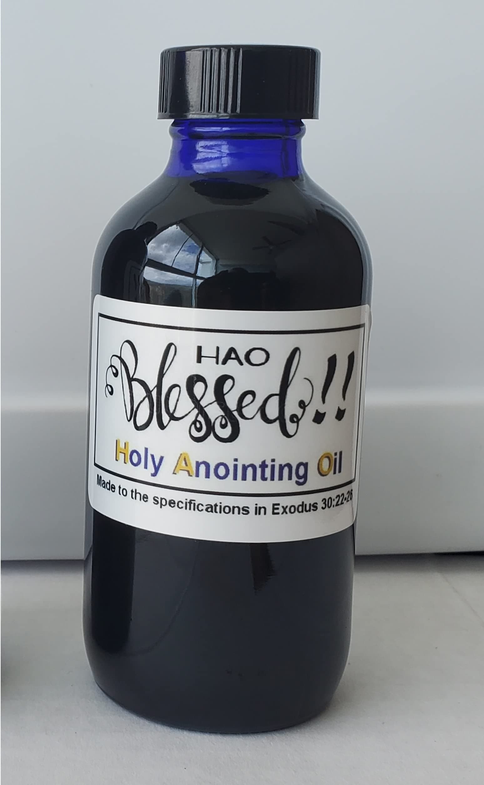 Holy Anointing Oil - Exodus 30:22-25 Specifications (Myrrh, Calamus, Cinnamon, Cassia, Olive Oil) (.34 oz)