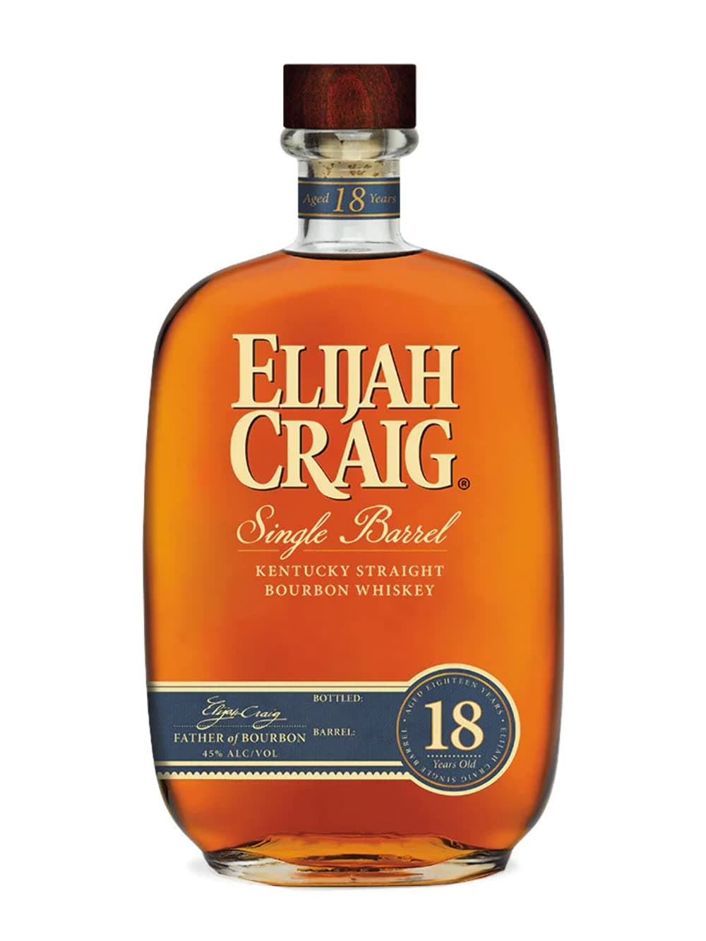 ELIJAH CRAIG 18 Year Old Single Barrel Kentucky Bourbon Whiskey 70cl Bottle