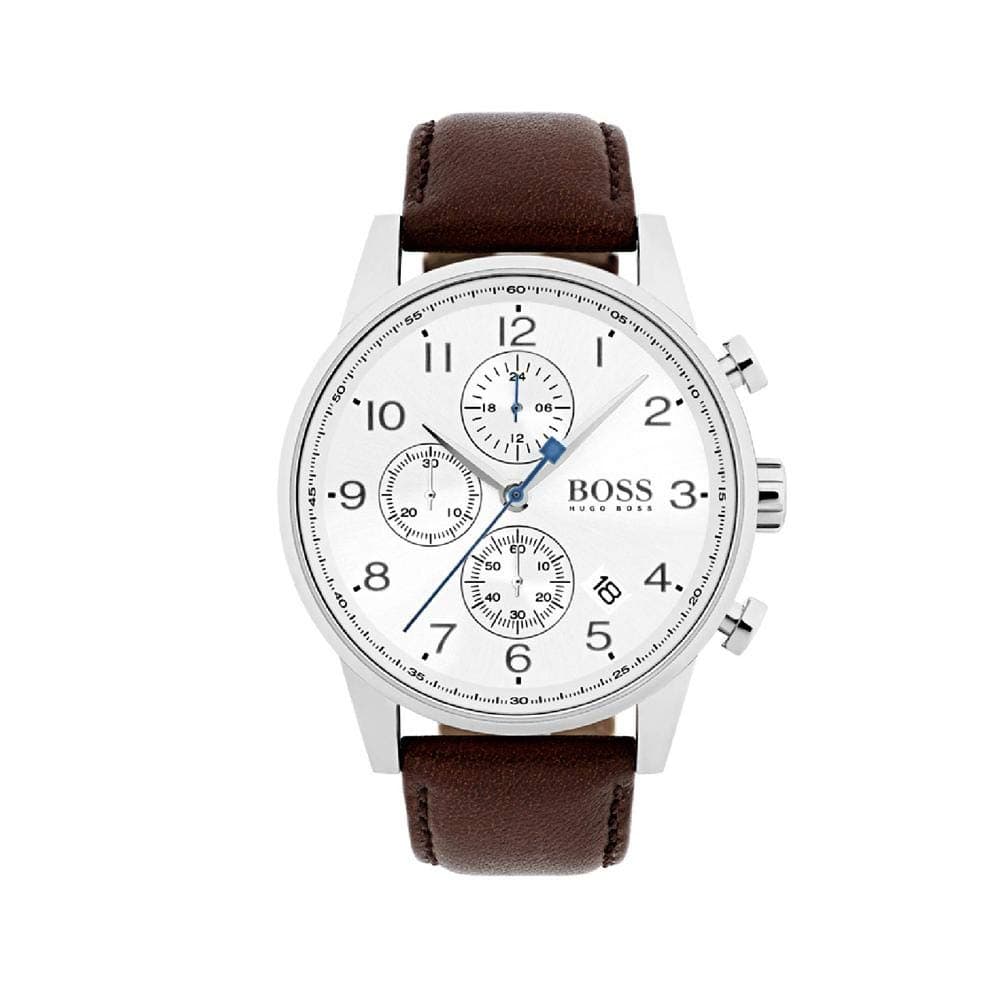 Hugo Boss Men's Chronograph Quartz Watch with Leather Strap – 1513495