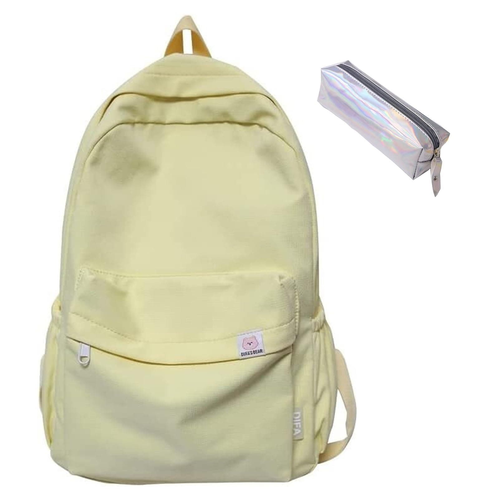Sage Green Backpack for School,Large-capacity Aesthetic Backpacks,Kawaii Backpack for Teen Girls (Color : Yellow)