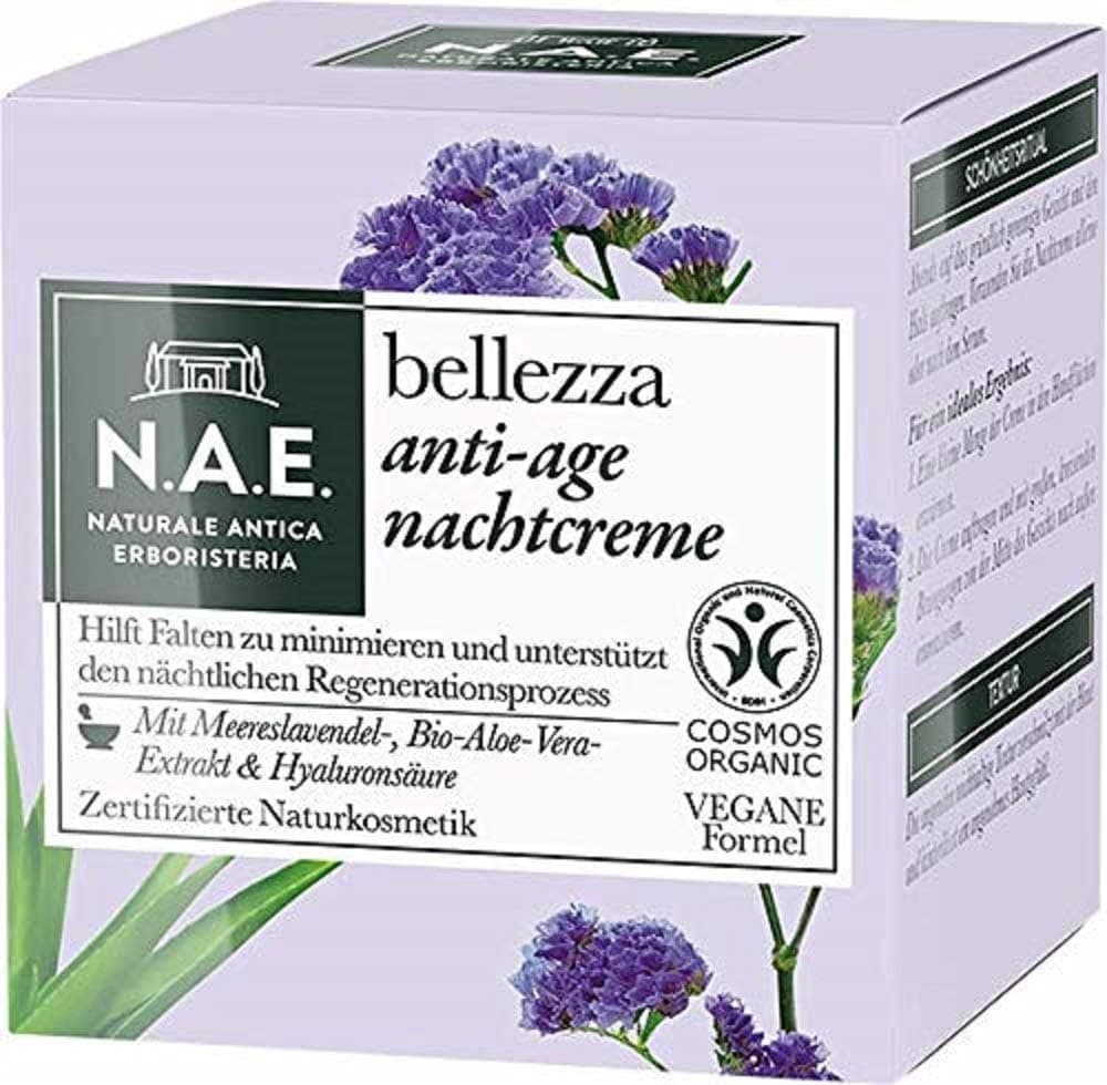 N.A.E. Naturale Antica Erboristeria Bellezza Anti-Ageing Night Cream Cosmos Organic Certified & Vegan Formula 50 ml