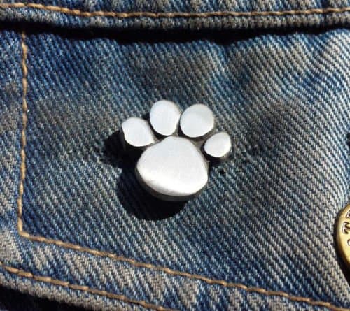 Stoneys Badges Paw Print Pewter Pin Badge Lapel Brooch Pewter Pin Badge Dogs Cats Animal Gift