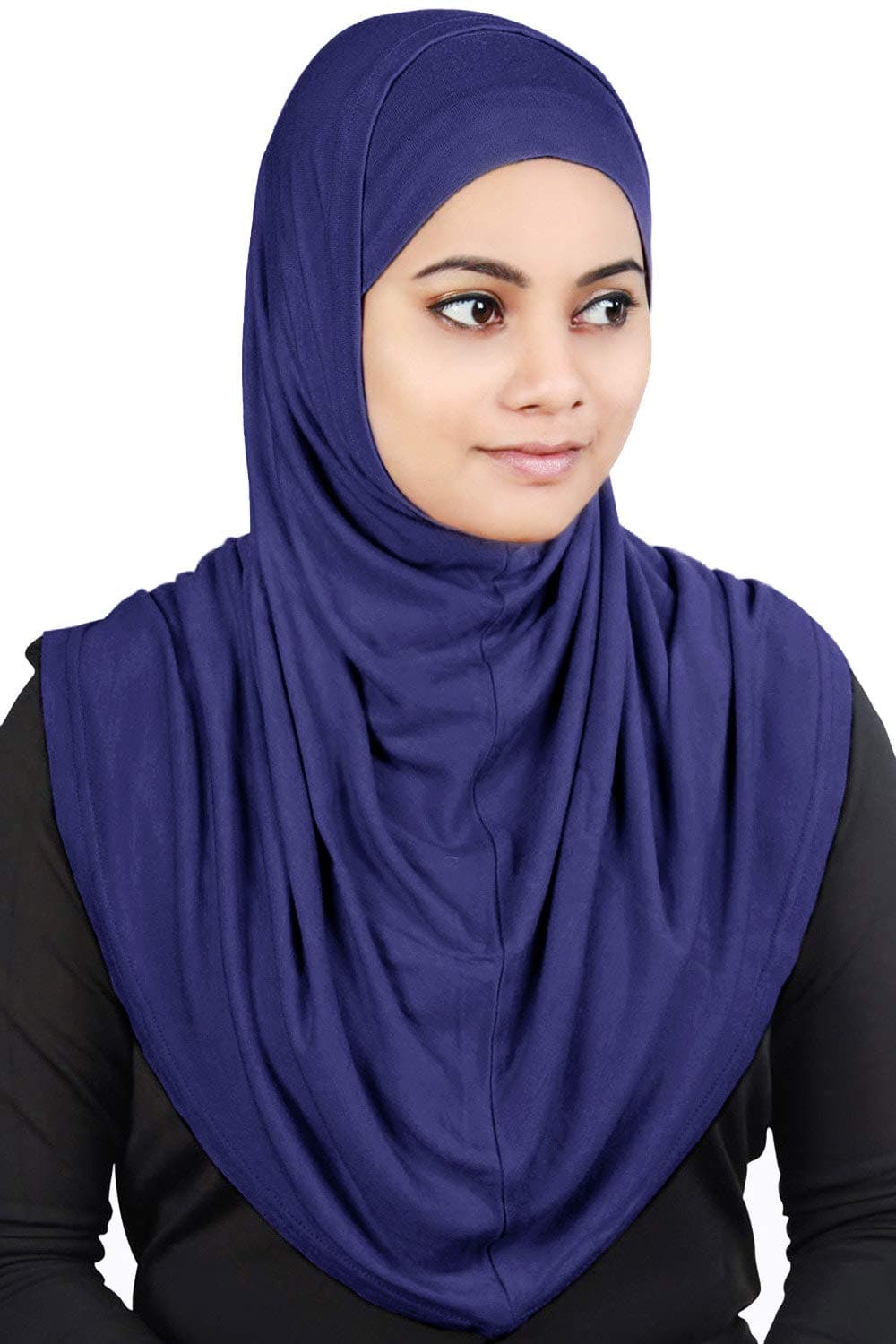 MyBatua Women's 2-Piece Al-Amira Hijab with Under Scarf/Cap/Bonnet in Soft Viscose Jersey, Ready to Wear HJ-129