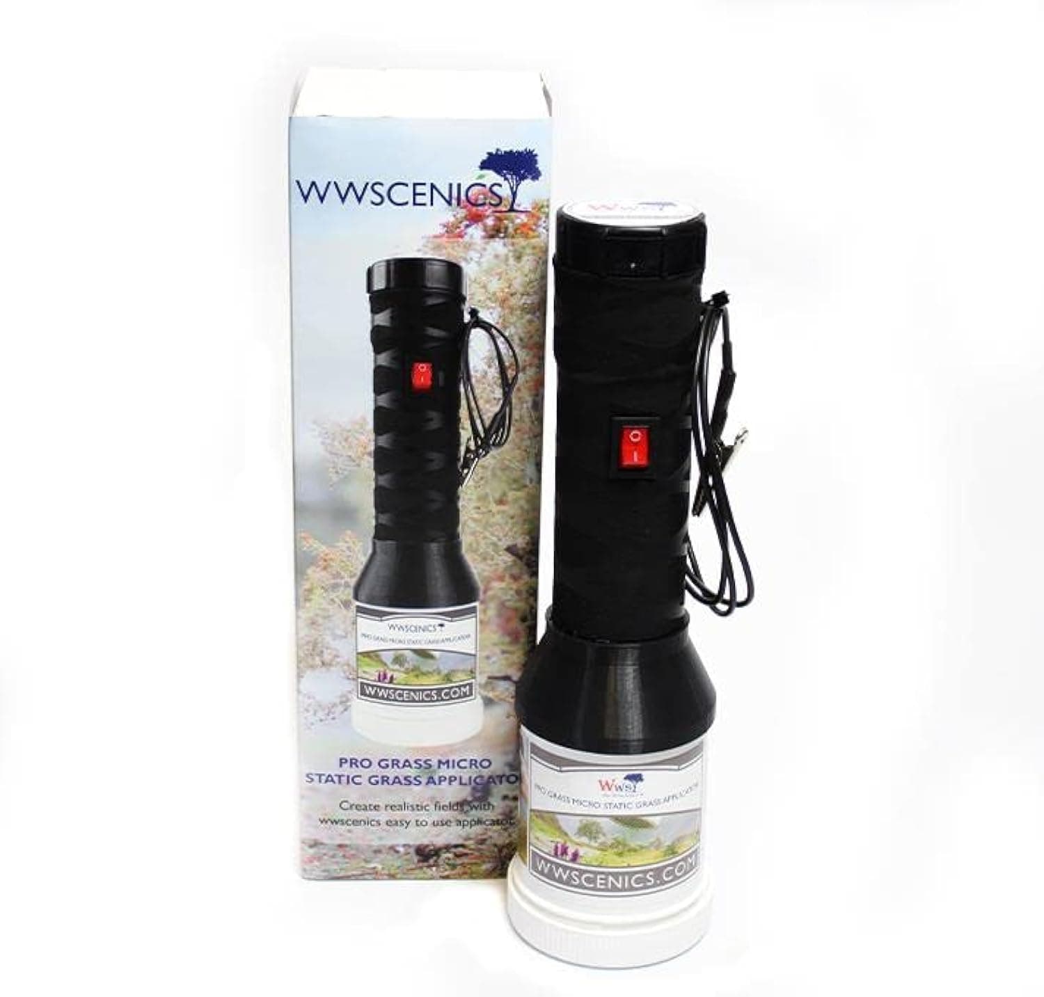 WWS War World Scenics WWScenics Pro Grass Micro Static Grass Applicator | Electrostatic Flocking Machine for Model Railways, Wargaming Terrain, Dioramas & Miniature Scenery Landscaping (All Scales)