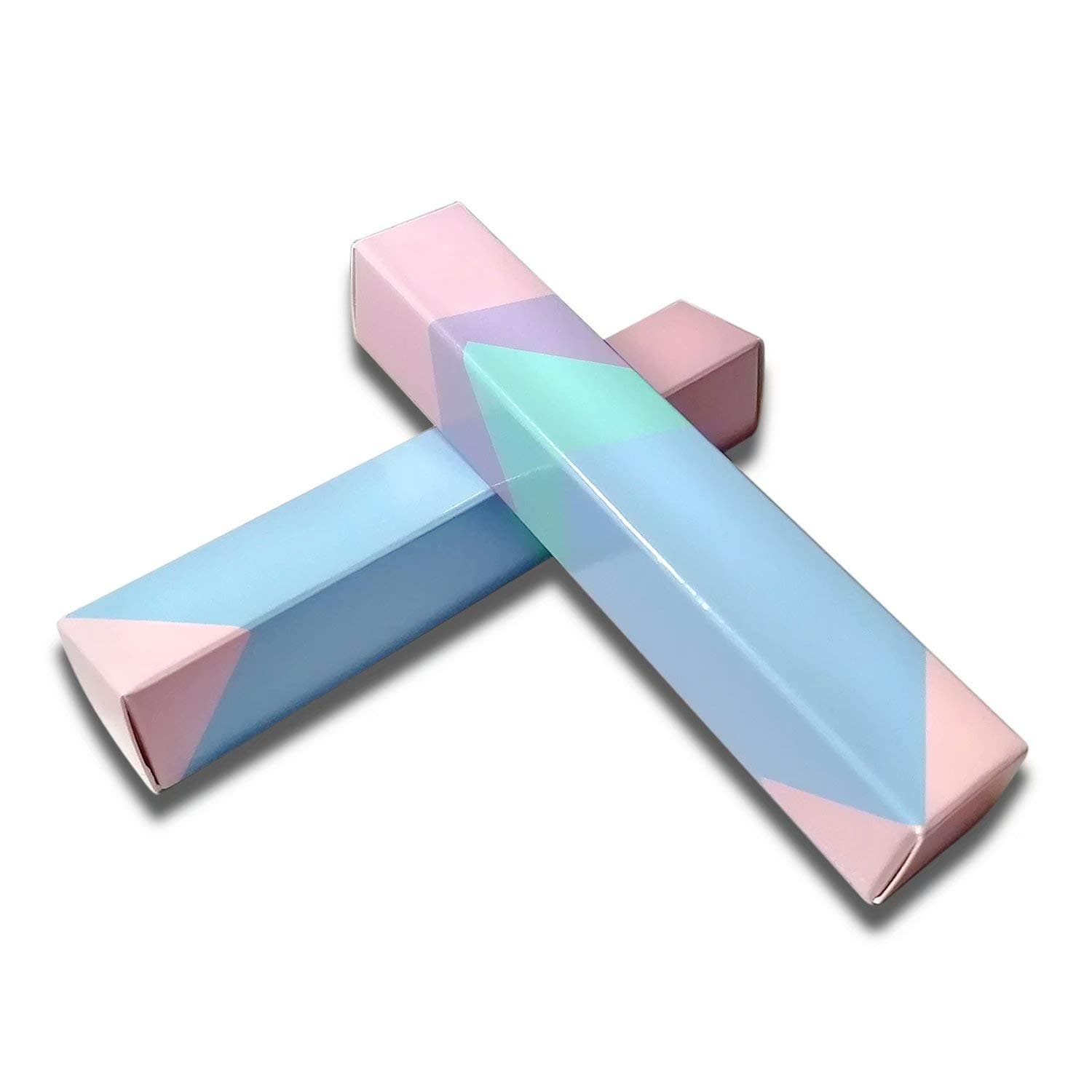 ANZKA 50 Pcs Lip Gloss Packaging 4.72x0.78x0.78 inch Empty Mascara Wand Tube Boxes Light Pink Blue Long Lipgloss Case Lip Glaze Balm Organizer Foldable Sample Wrapping DIY Make-up Storage