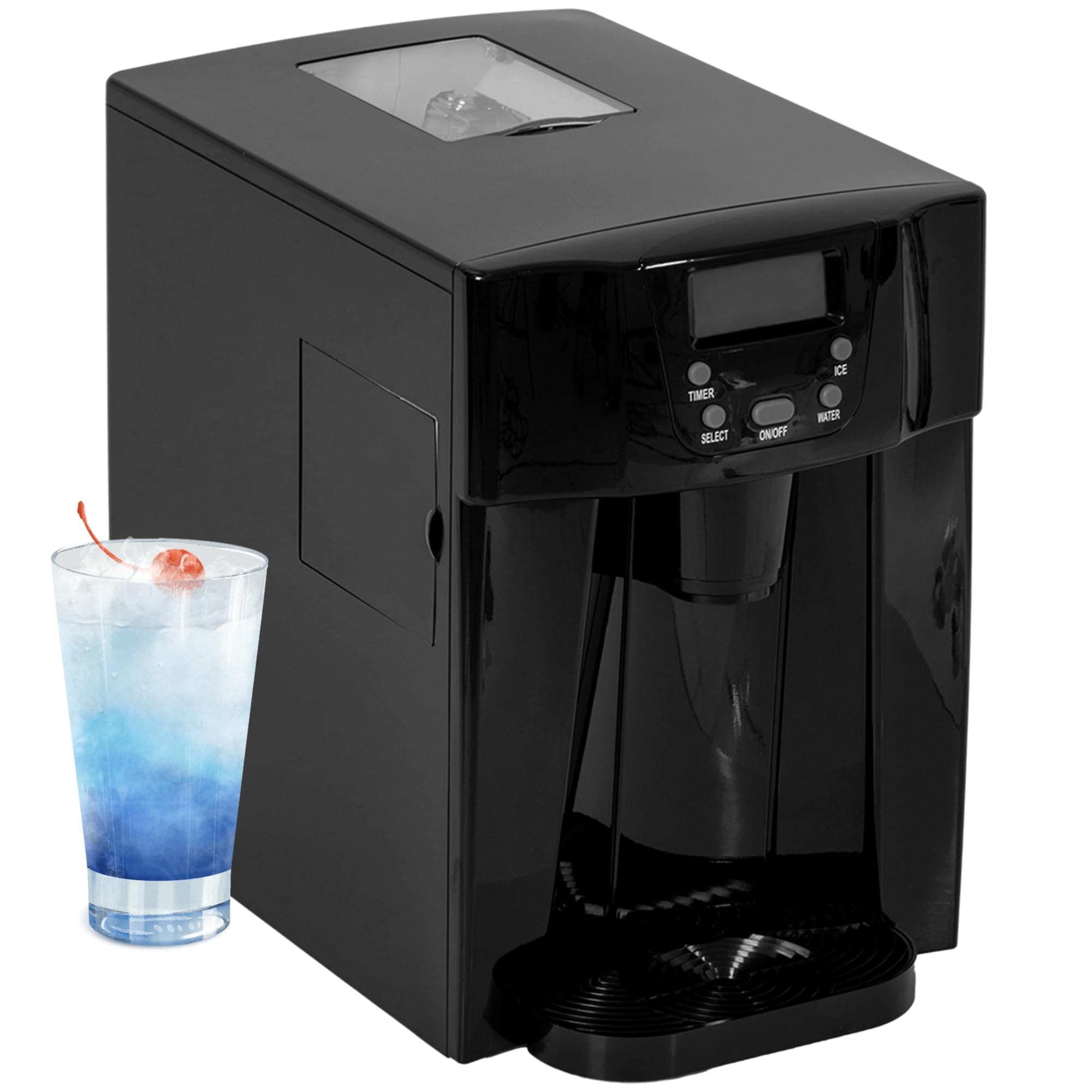 3L Ice Maker Machine and Water Dispenser, 12kg in 24H, 2 Size Options 9 Ice Cubes Ready in 6-10 Mins Countertop Ice Machine for Home, Kitchen, Office, Bar, Black