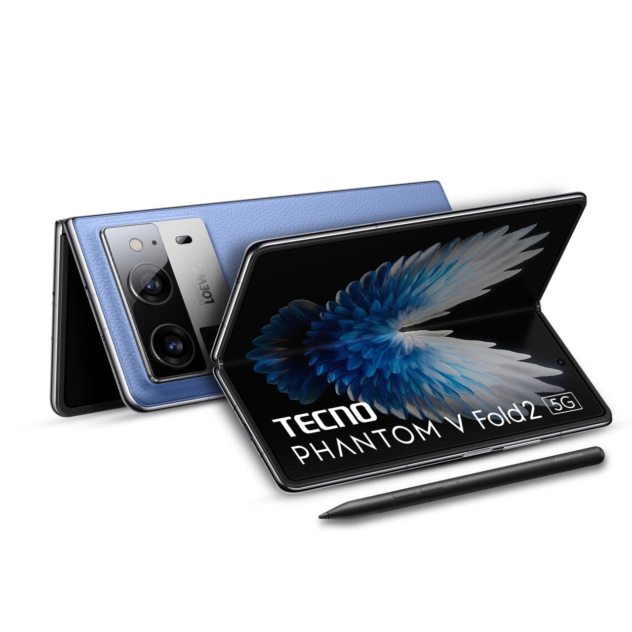 Tecno Phantom V Fold 2, Largest Battery 5750mAh, Segment Largest Display, Strongest Fold Ever, Rear-Triple 50MP Camera with OIS, 70W Fast Charger, Rippling Blue, 12GB+512GB