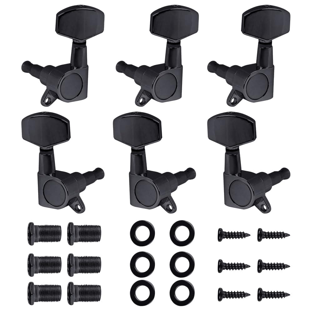 6 Pieces Guitar String Tuning Pegs Guitar Tuner Machine Heads Knobs Guitar Tuning Pegs Guitar Tuner Keys for Fender Stratocaster Telecaster Electric Guitar (3 Left + 3 Right)