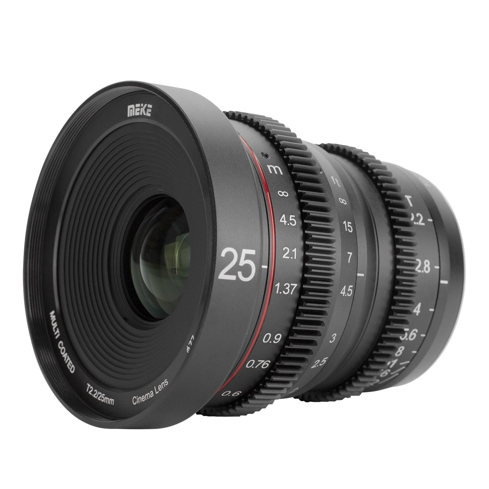Meike 25mm T2.2 Large Aperture Manual Focus Low Distortion 4K Mini Cine Lens for Micro Four Thirds MFT M43 Mount Compatible with Olympus Panasonic Lumix Cameras and BMPCC 4K Zcam E2 GH5 GH6 GH7