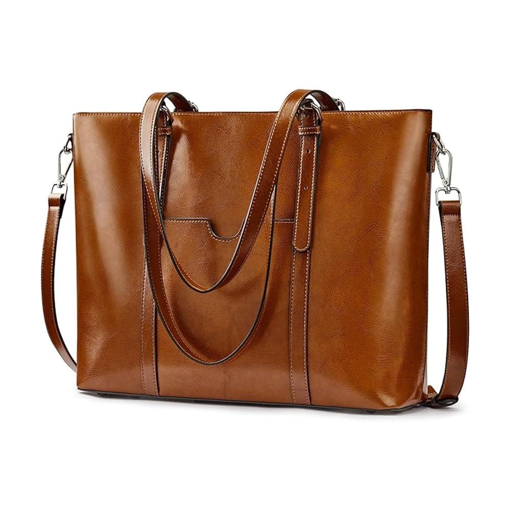 Womens Tote Bags Women's PU Leather Tote Bag - Large Capacity Shoulder Bags For Ladies Leather Handbag, Laptop Handbags, Vintage Leather Purse, Cowhide Travel Satchel Handbag