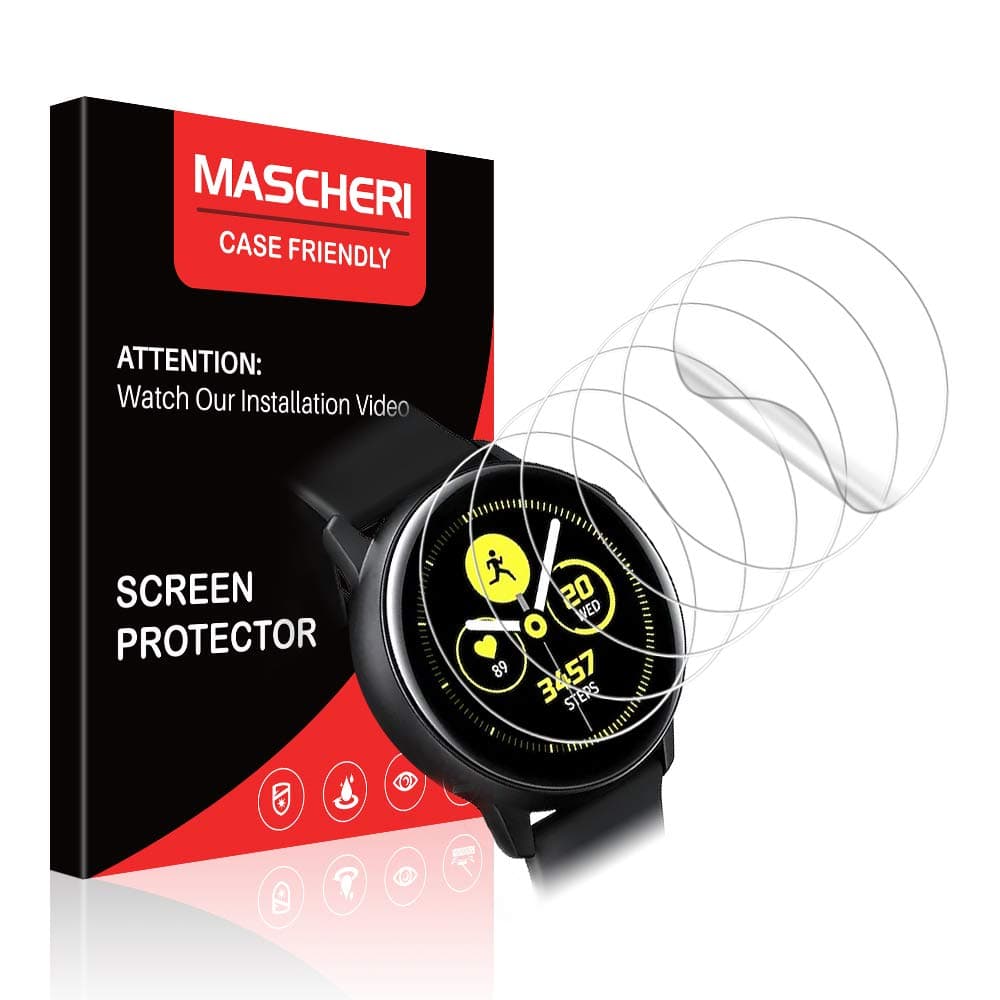 MASCHERI 6 Pack Screen Protector Compatible with Samsung Galaxy Watch Active 2 40mm HD Clear Soft TPU Films Not Glass Screen Protective Samsung Watch Active Film