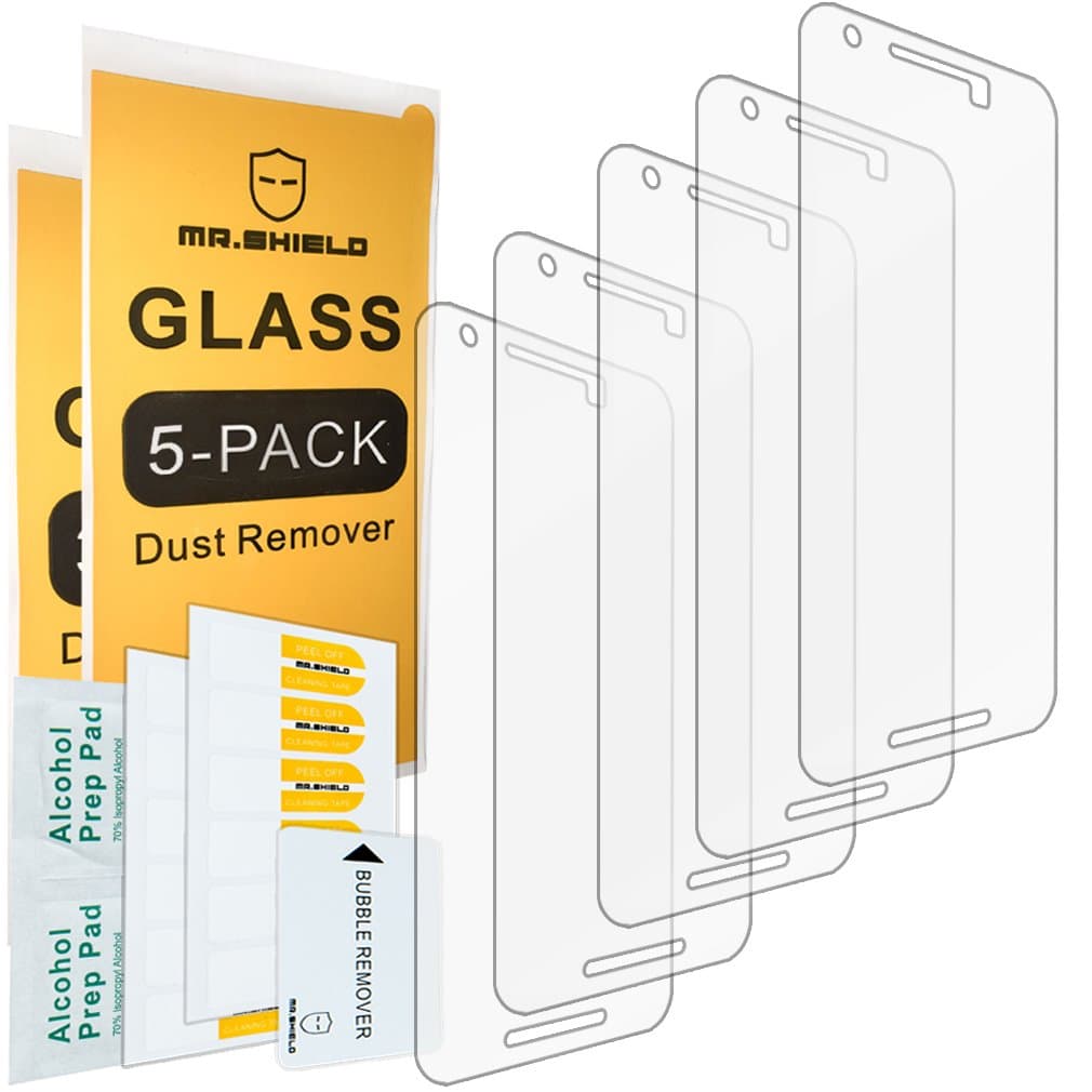 Mr.Shield Screen Protector compatible with Huawei (Google) Nexus 6P 2015 [Tempered Glass] [5-PACK] [Japan Glass with 9H Hardness]