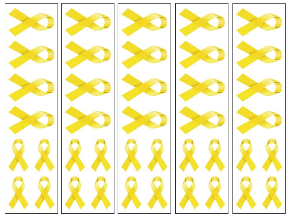 40 Yellow Ribbon Temporary Tattoos: Sacroma, Bone Cancer Awareness Tattoo