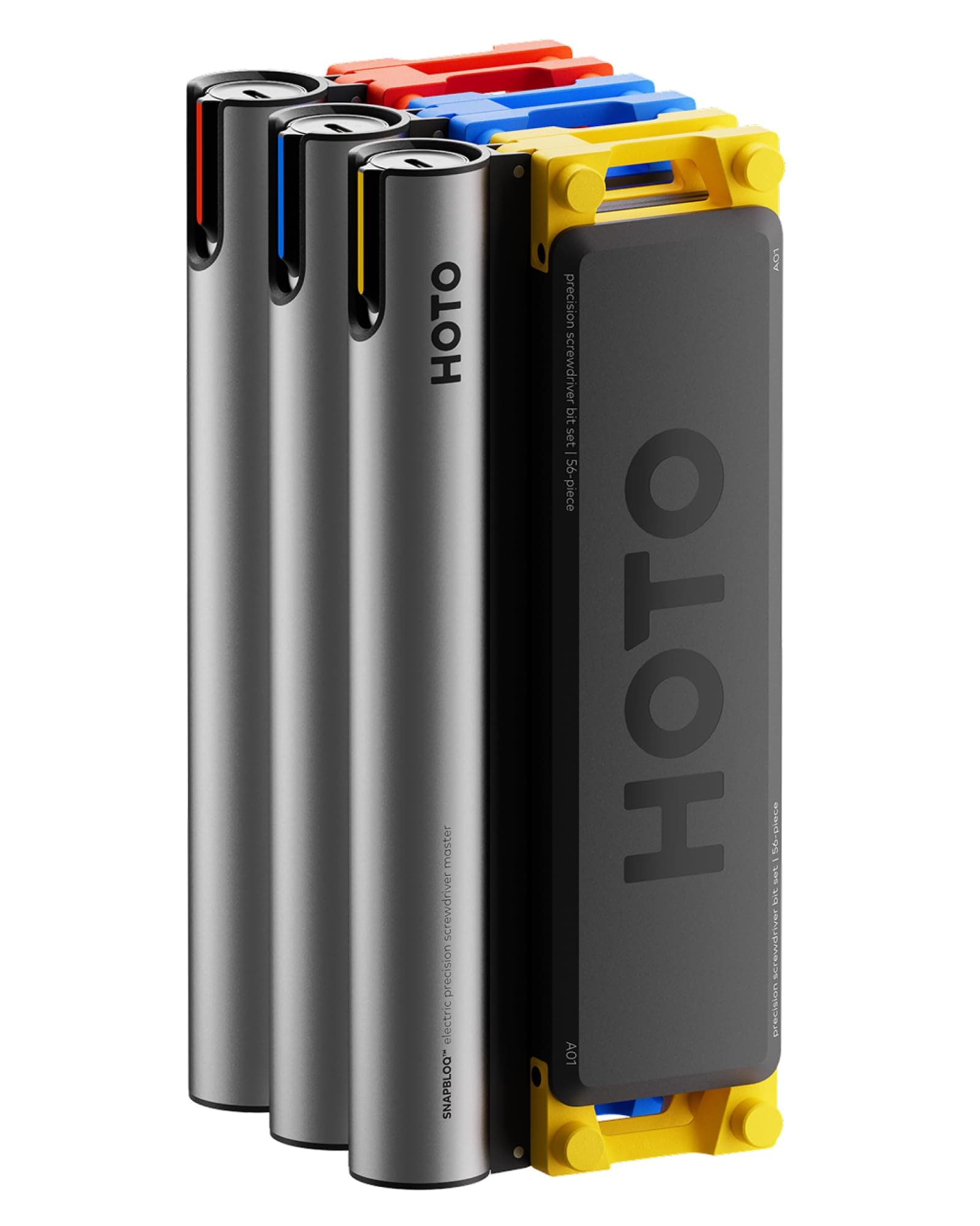 HOTO SNAPBLOQ 3-in-1 Mini Power Tool Kit – Mini Drill & Rotary Tool, Electric Screwdriver with 114 Accessories, Magnetic Modular System, Ideal for 3D Printing Finishing, Electronics Repair, DIY Crafts